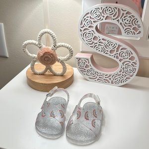 Rainbow glitter jelly sandals